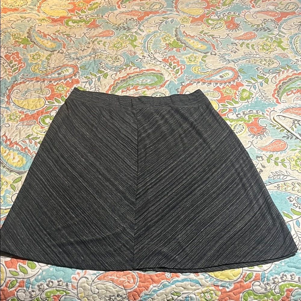 Ava & Viv Gray Ribbed A-Line Skirt Casual